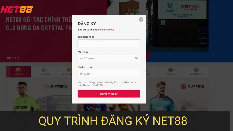 Quy trình Đăng Ký Net88